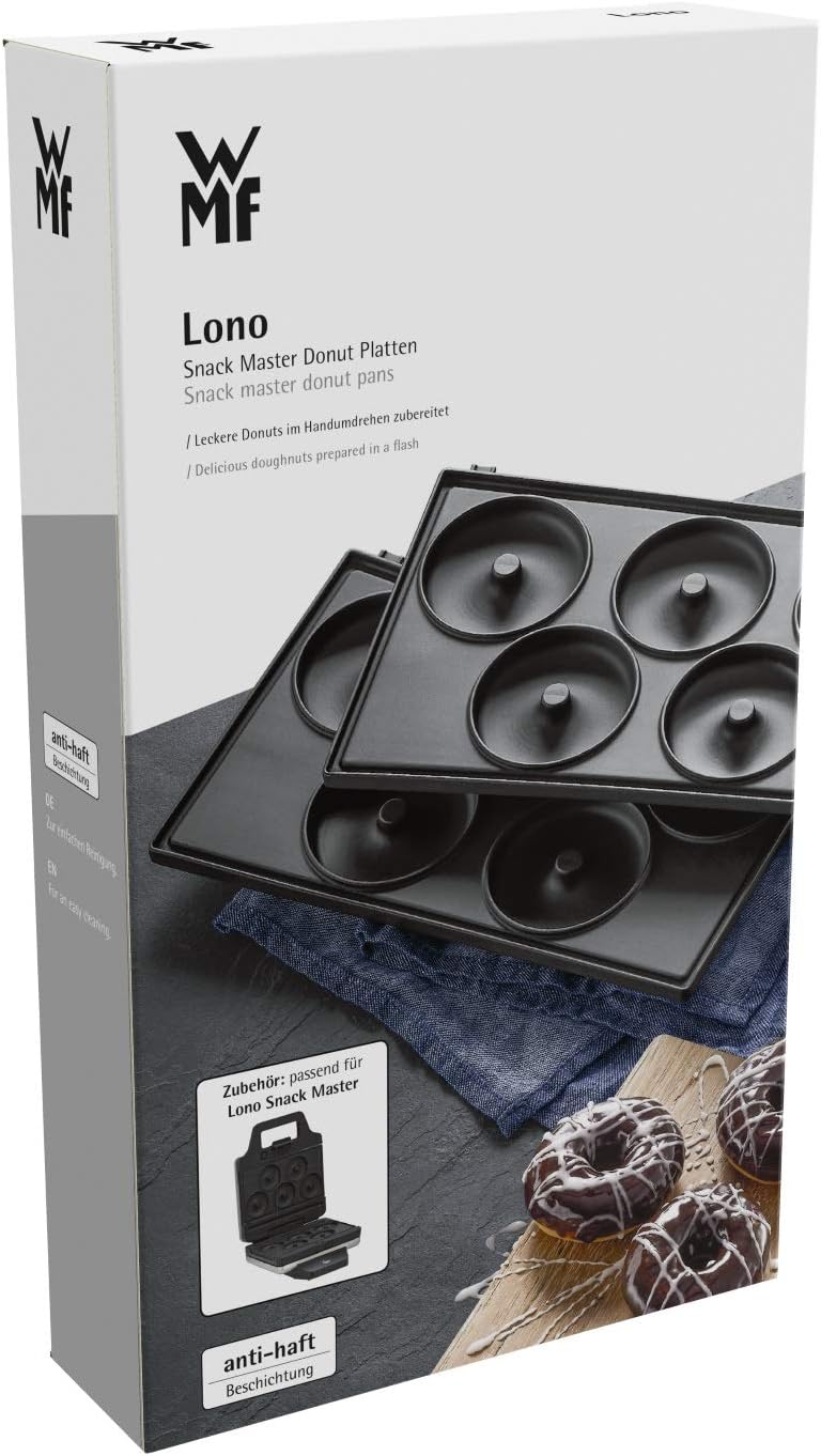 WMF Lono Snack Master Zubehör, Donut Maker, Donut Platten-Set, 2 abnehmbare Plattensets, antihaftbes