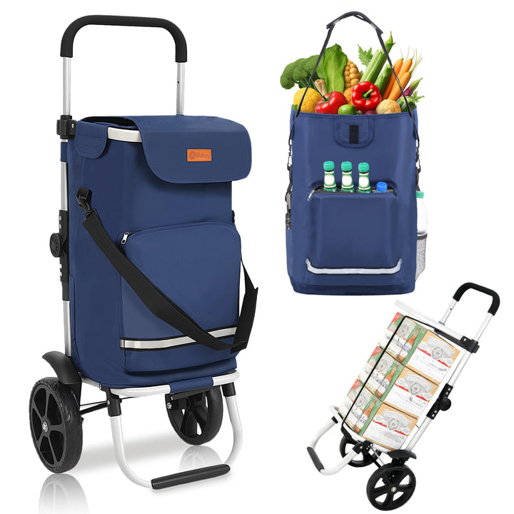 Sekey XXL Einkaufstrolley – Klappbarer, Kompakter Trolley aus leichtem Aluminium mit Höhenverstellba