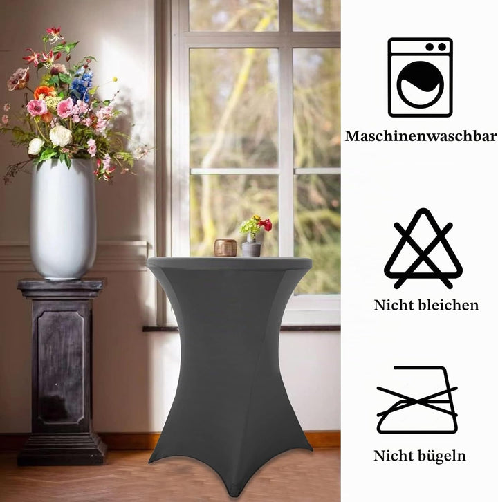 Pesonlook 3er-Set Stretch Stehtisch Husse für Bistrotisch Ø 80-85 cm Elegante,Verstärkung im Fussber