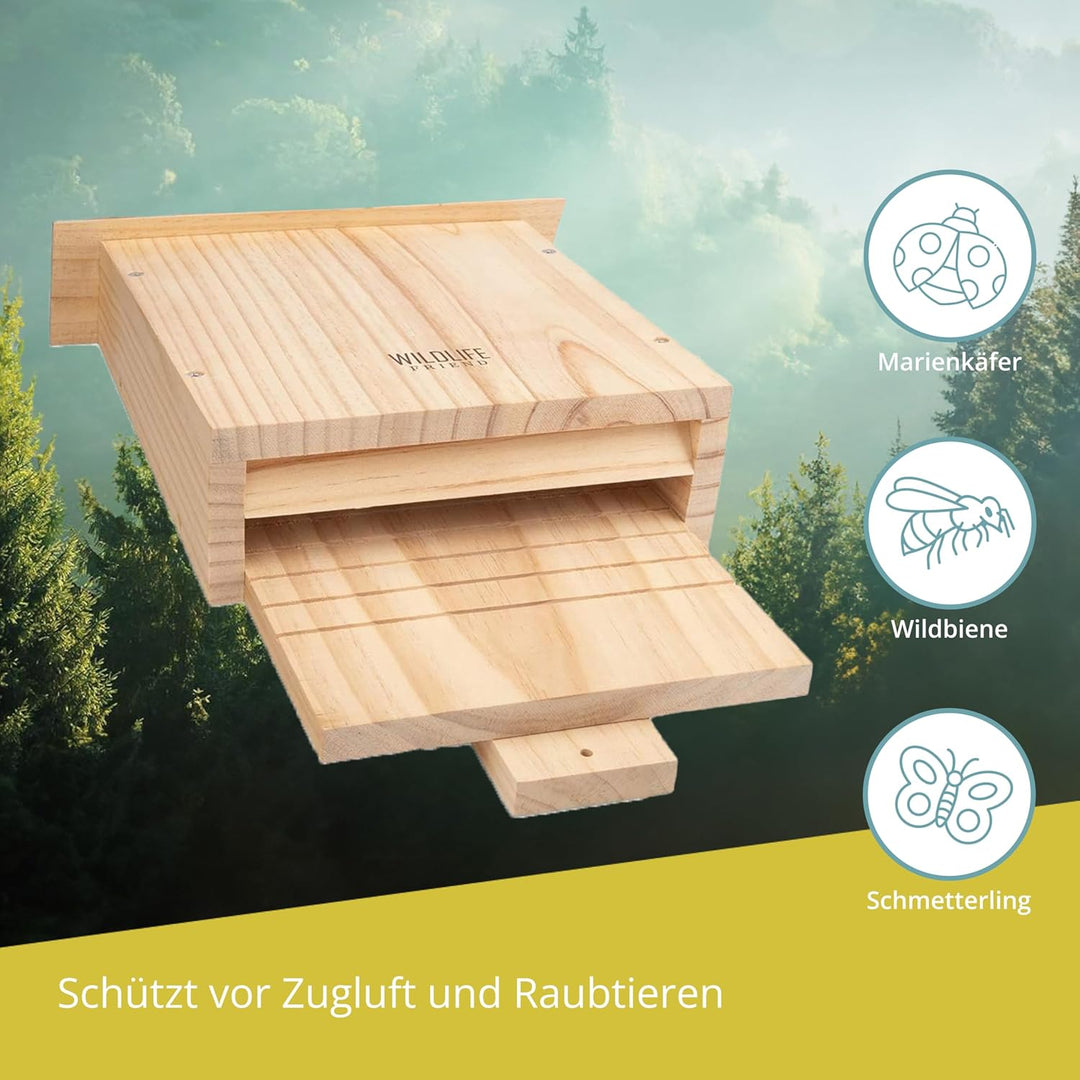 WILDLIFE FRIEND I Grosser Schwerer Fledermauskasten nach NABU - verschraubt aus Massivholz &amp; 100% we