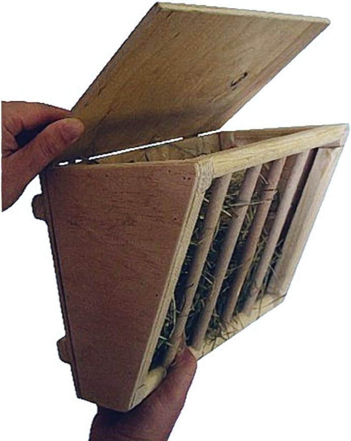 Kerbl Nagerhaus für Kanninchen, 82852 & Heuraufe für Kaninchen (Raufe aus Holz, mit Sitzbrett, verhi