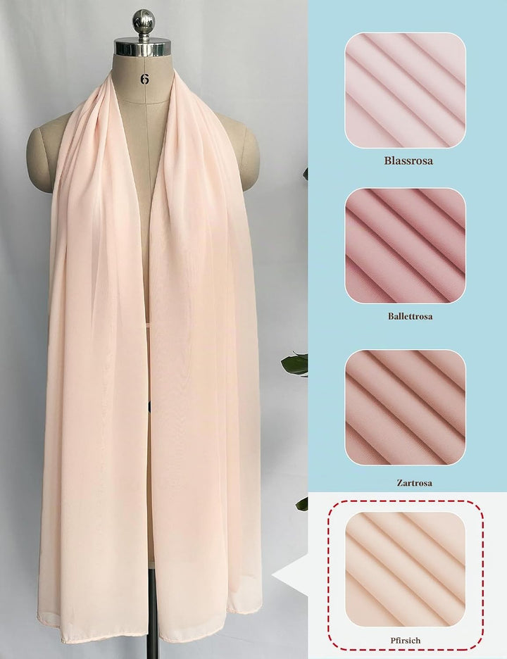 BEAUTELICATE Chiffon Schal Stola Damen Festlich Elegante Tücher Schultertuch Stola für Abendkleider