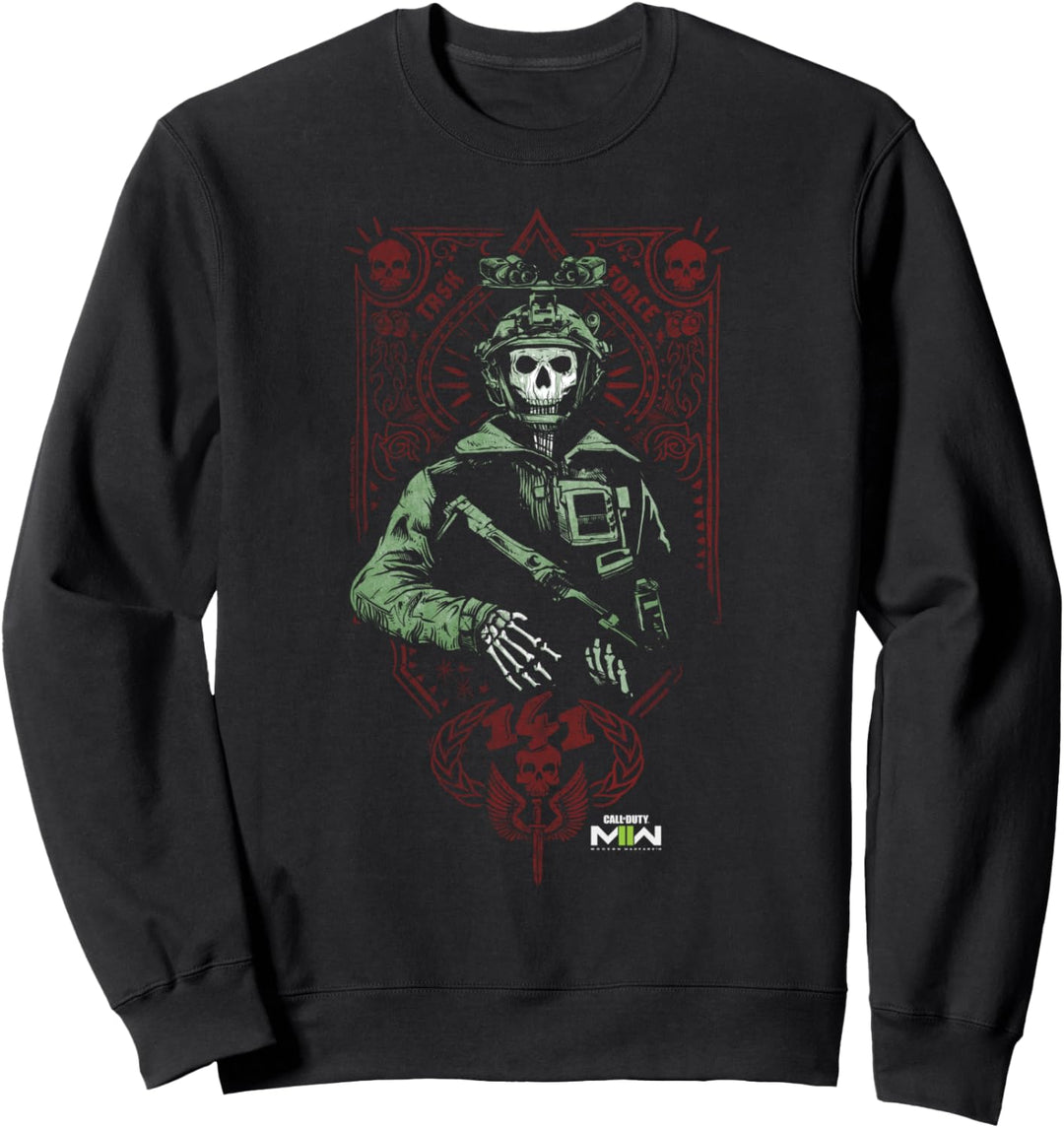 Call of Duty: Modern Warfare 2 Ghost Playing Card Portrait Sweatshirt