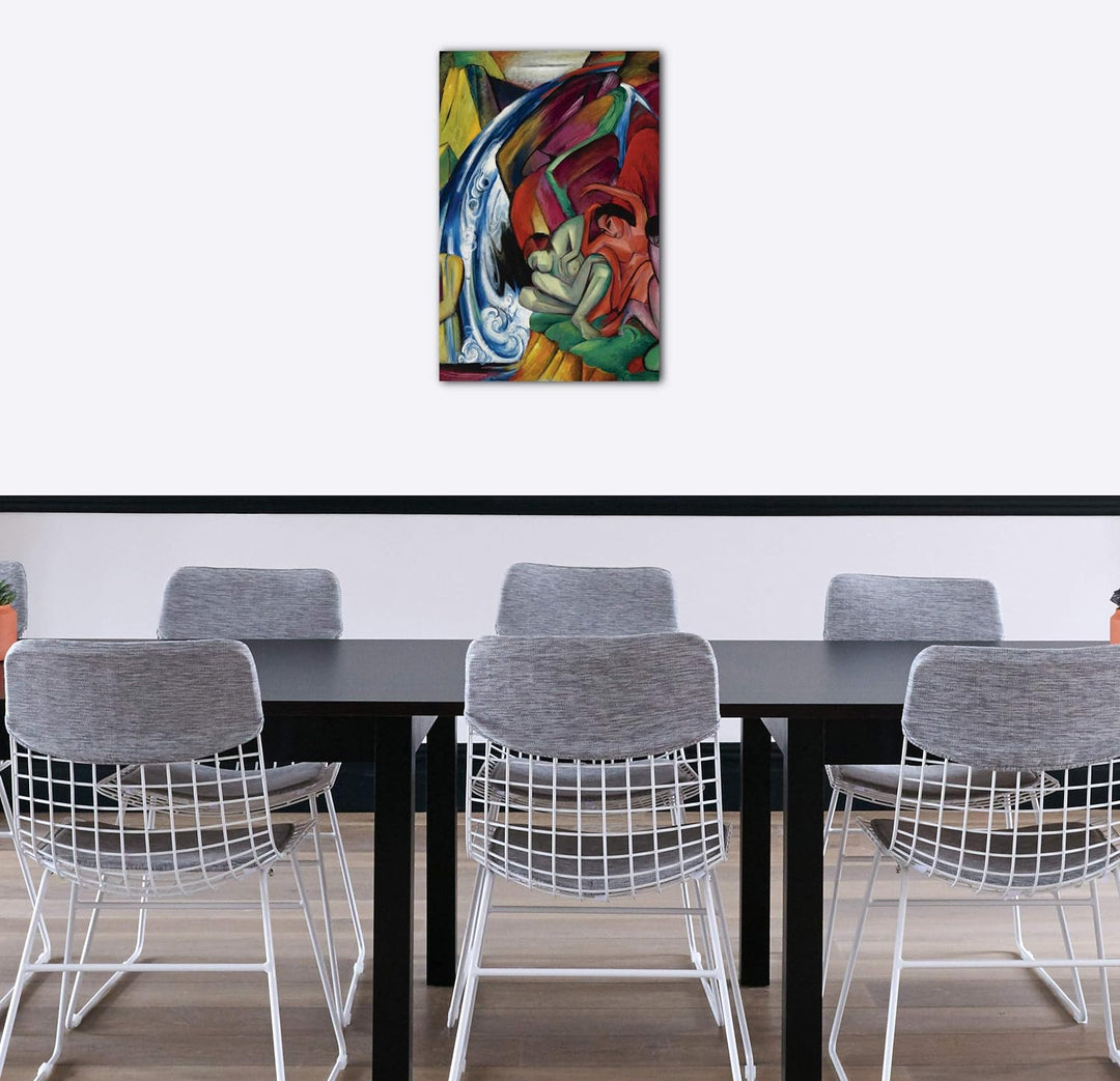 Printed Paintings Leinwand (60x80cm): Franz Marc - Der Wasserfall (Frauen unter einem Wasserfall) (1