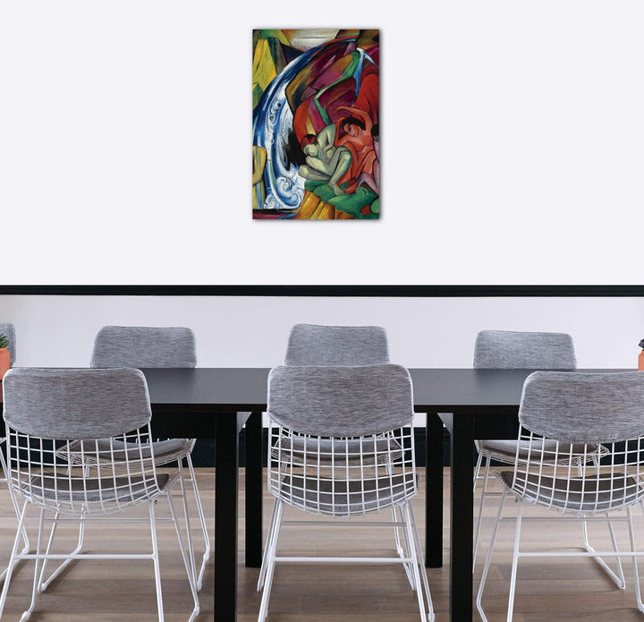 Printed Paintings Leinwand (60x80cm): Franz Marc - Der Wasserfall (Frauen unter einem Wasserfall) (1