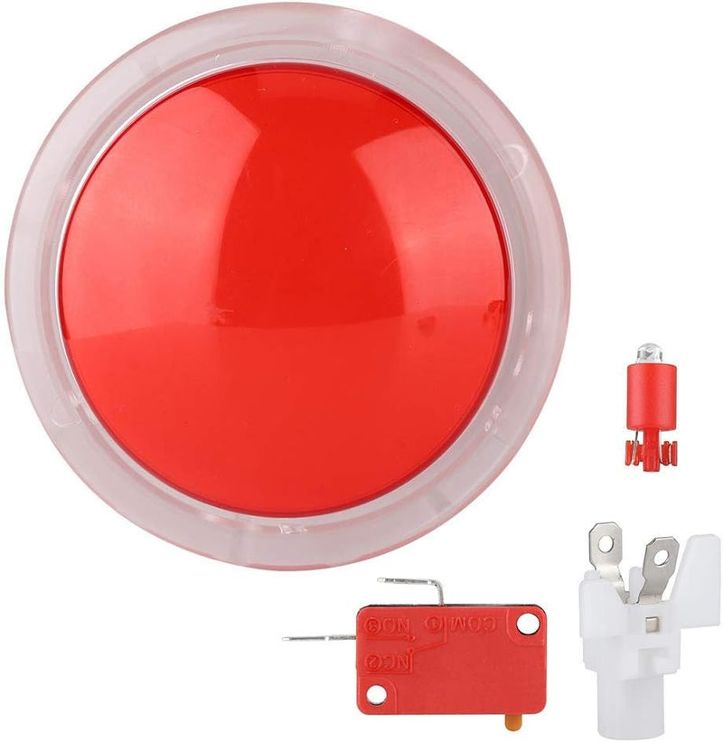 Plyisty 100-mm-Spiel-Drucktaste, grosse rote LED-Taste, Arcade-Videospiel-Spieler-Drucktastenschalte