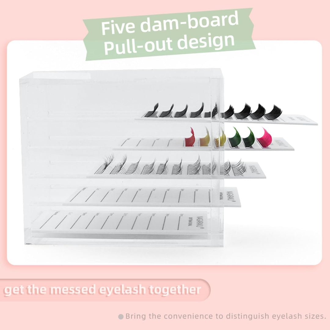 NAGARAKU Magnetische Wimpernverlängerung Aufbewahrungsbox Acryl 5 Schichten Falsche Wimpern Organize
