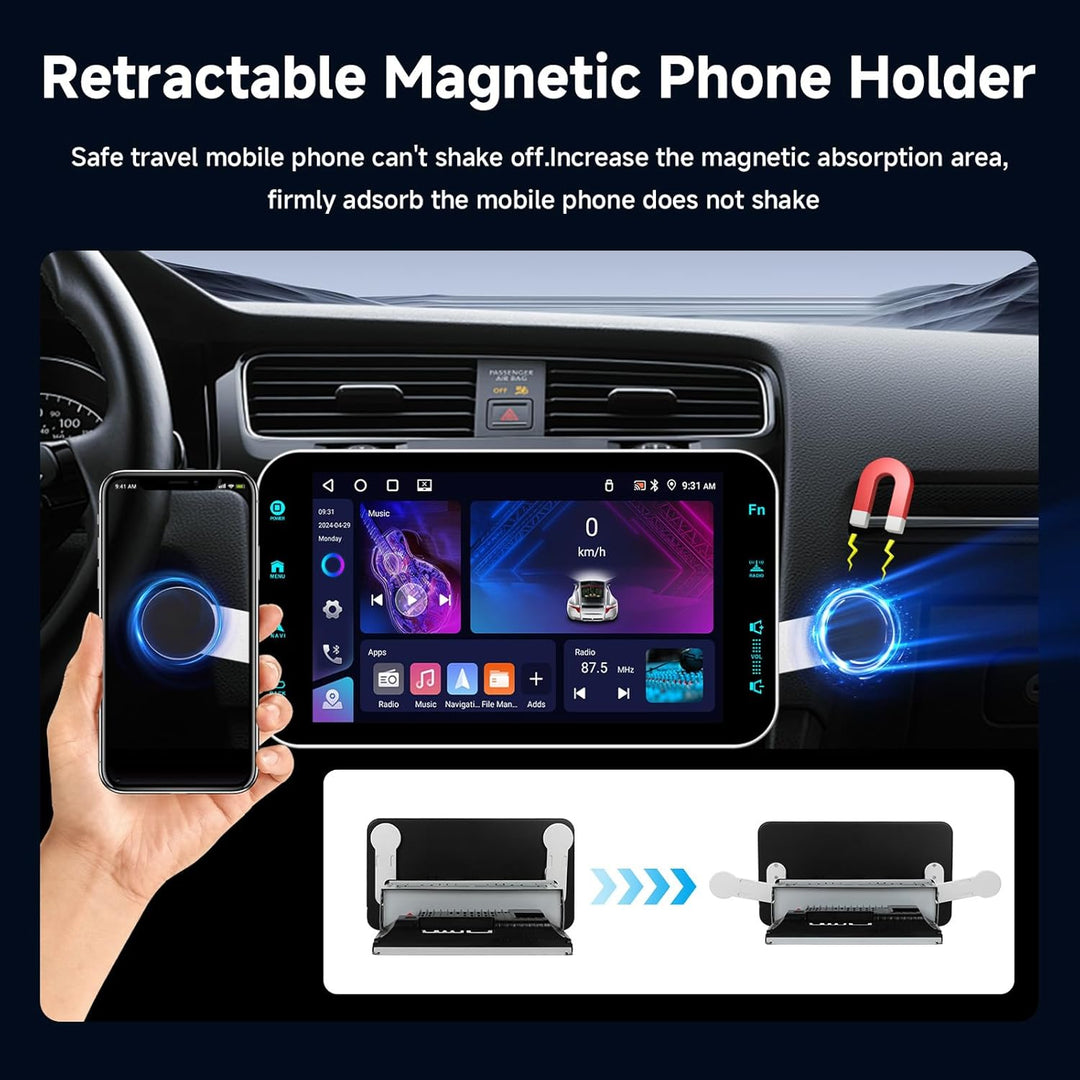 Android 13 Autoradio 1 DIN Kabelloses Carplay Android Auto, Podofo 9 Zoll Touchscreen 4G+64G Radio B
