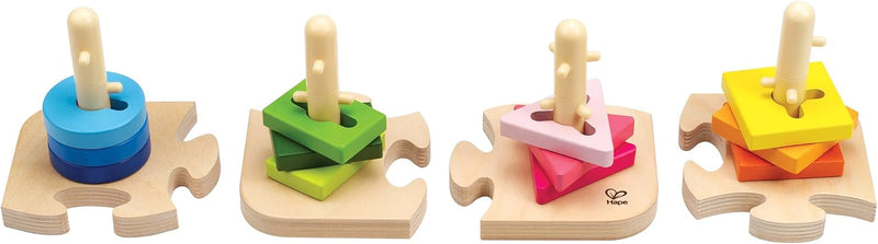 Hape Kreatives Steckpuzzle von Hape | Holz Stapelspiel Problemlösungspuzzle für Kleinkinder, Stapels