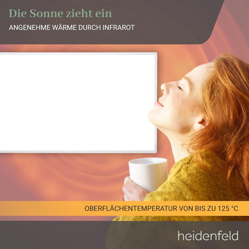 Heidenfeld Infrarotheizung HF-HP100-2 | 𝟭𝟬 𝐉𝐀𝐇𝐑𝐄 𝐆𝐀𝐑𝐀𝐍𝐓𝐈𝐄 - App Steuerung - 300-1000 Watt - Infrarot