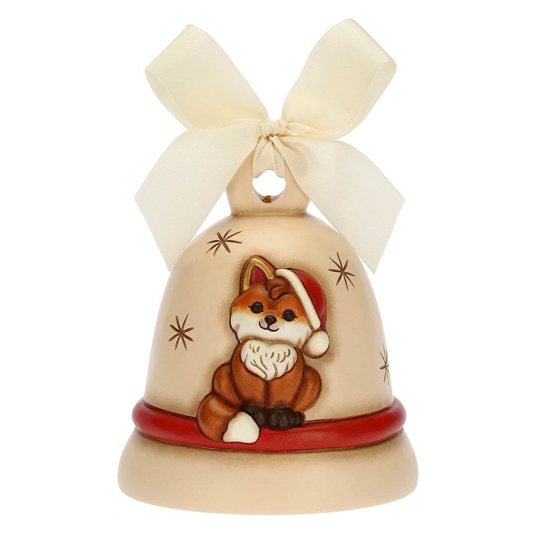 THUN - Glocke Special Edition 2021 mit Fuchs Grace - Keramik und Organzaband - Weihnachtslinie - Woh