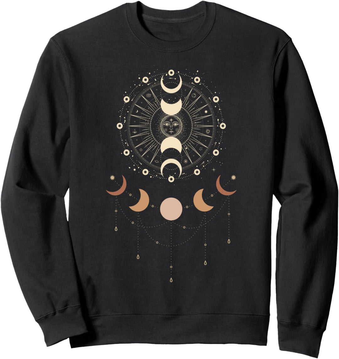 Okkultes Symbol mit Sonne, Mond, magisches spirituelles Sweatshirt