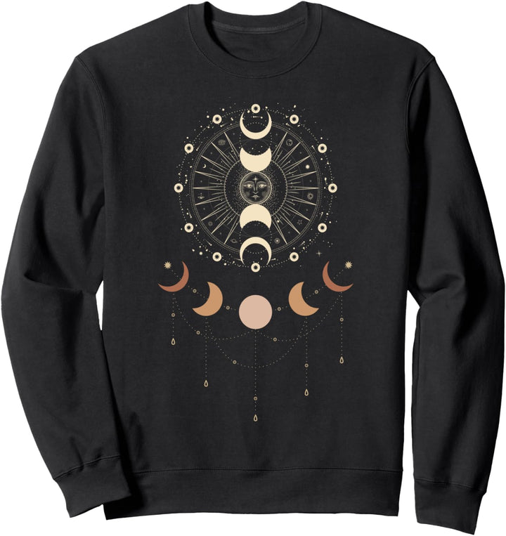 Okkultes Symbol mit Sonne, Mond, magisches spirituelles Sweatshirt
