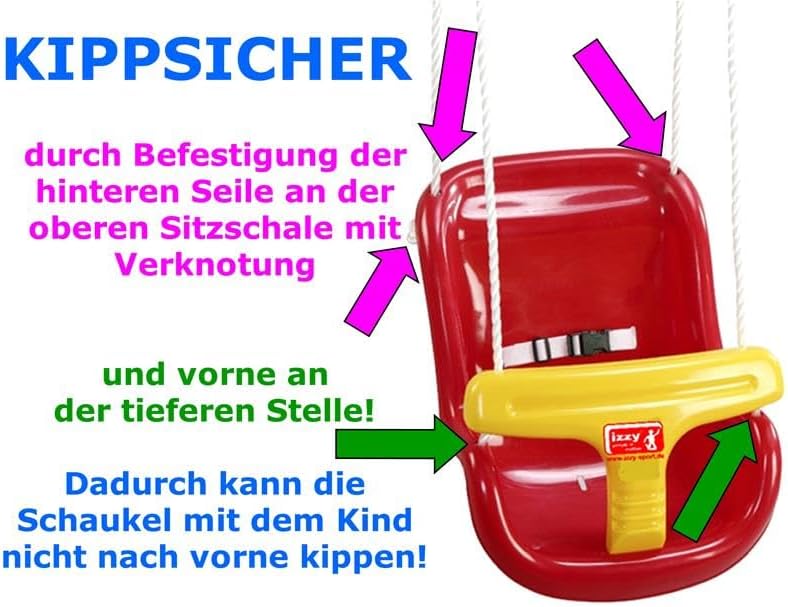 Babyschaukel Indoor Outdoor Garten Babyschaukel Kleinkindschaukel, Max 50kg, für Kinder von 0-36 Mon