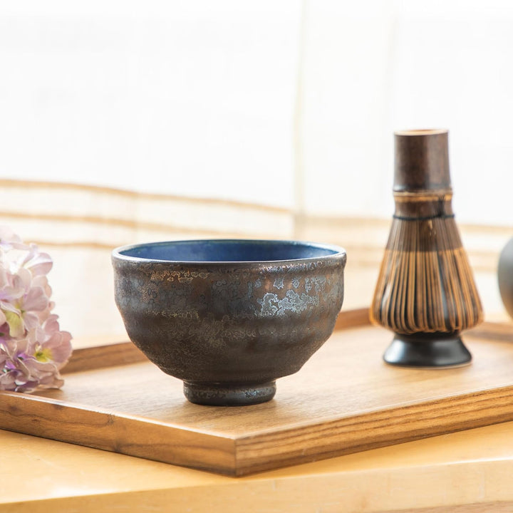 Asayu Japan Matcha Schale (Kurogane Blau), Kurogane Blau