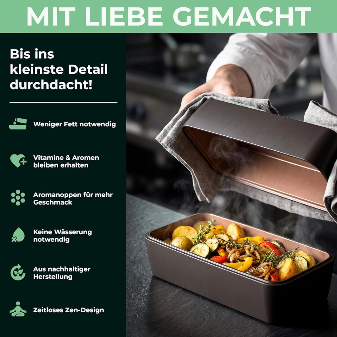myromy® Brick Classic Backform & Mini-Bräter aus Keramik Natur-Ton – Brotbackform & Auflaufform mit