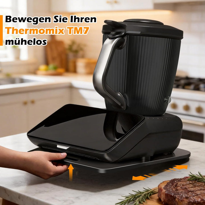 Gleitbrett für Thermomix TM7 Leicht Gleitendes Acryl Rollbrett Zubehör mit 360° rollen Stahlkugeln u