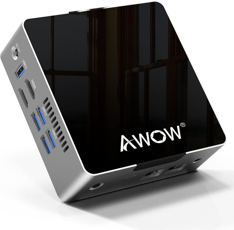 Mini PC Windows 10 Pro AWOW AK34 6GB DDR4 128GB SSD Micro Computer, Intel Celeron J3455 4K HD/2.4G+5