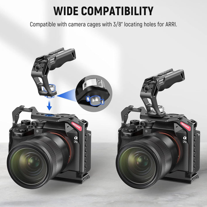 NEEWER Top Handle Oberer Kameragriff mit 3/8" ARRI Locating Schraube, komfortabler Silikongriff mit