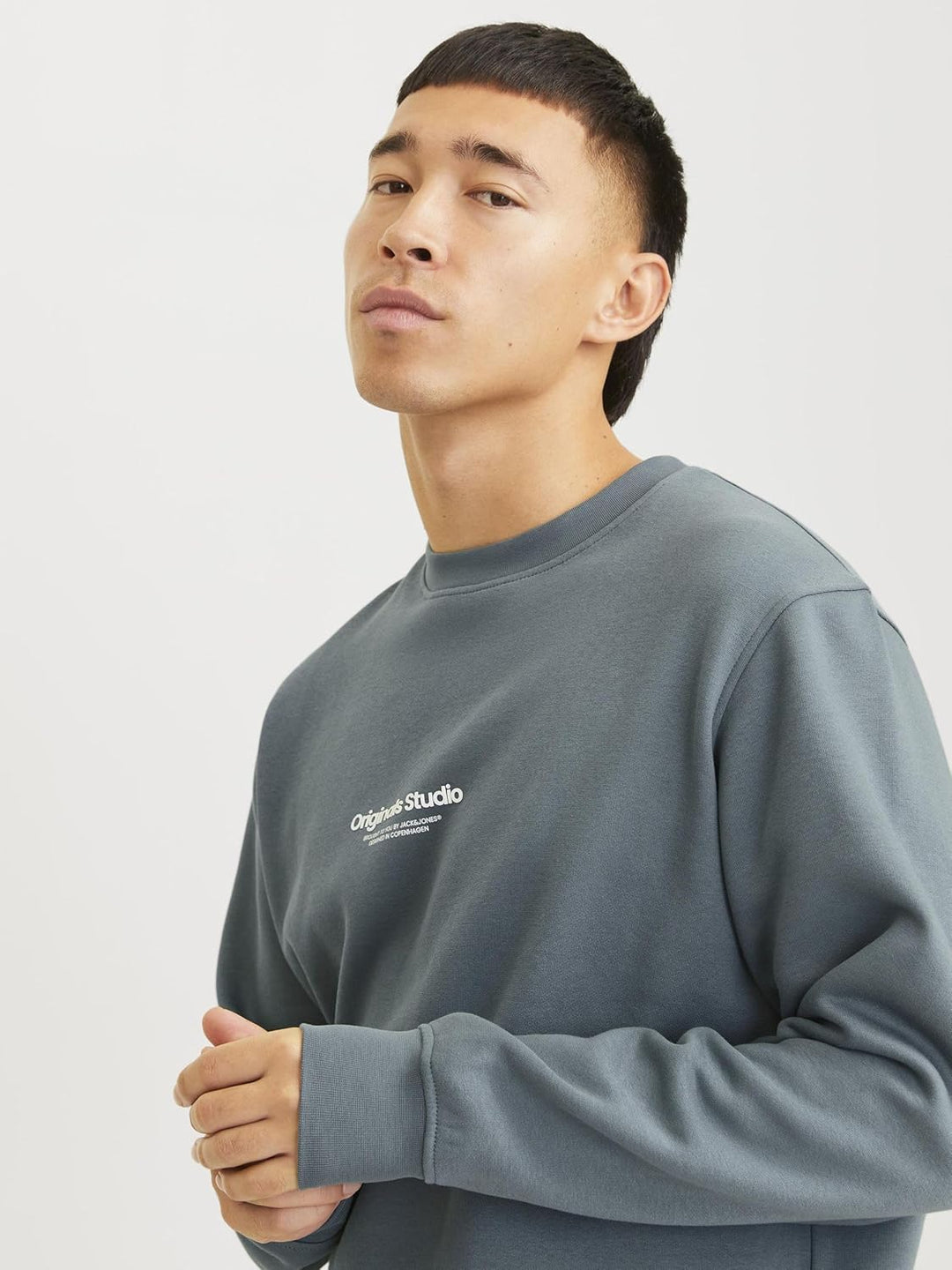 JACK & JONES Male Sweatshirt Gedruckt Sweatshirt XS Stormy Weather, XS Stormy Weather