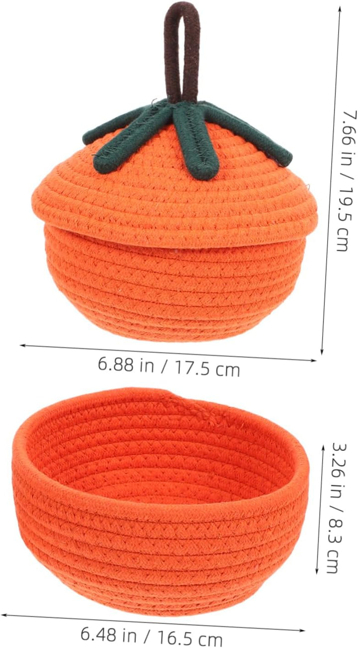 Angoily Gewobener Korb Kleiner Korb Mit Deckel Geflochtener Halloween-Korb Geschenkkorbartikel Für D