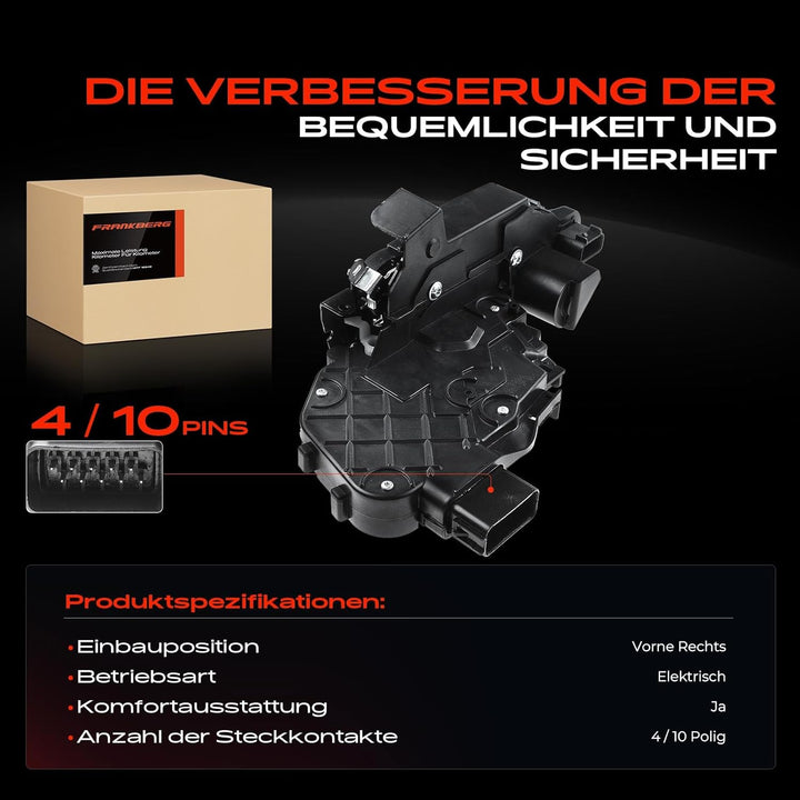 Frankberg Türschloss Stellmotor Vorne Rechts 10+4 Polig Kompatibel mit Discovery IV L319 SUV 2009-20