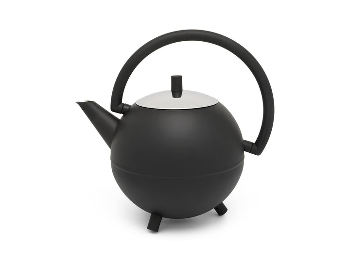 Bredemeijer grosse schwarz Matte runde Edelstahl Teekanne 1.2 Liter