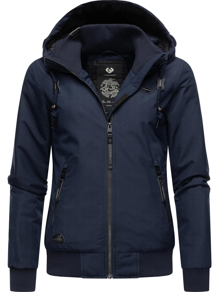Ragwear Damen warme wasserdichte Winterjacke Outdoorjacke mit Kapuze Nuggie Melange XS-6XL L Navy, L