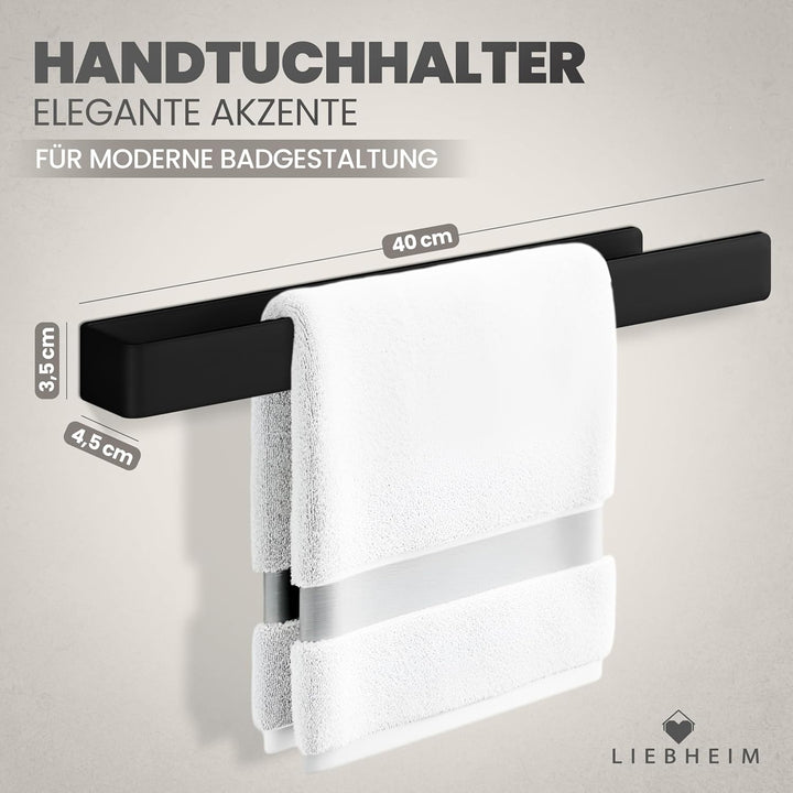 LIEBHEIM Handtuchhalter ohne Bohren - 3M Montage Klebeband & extra grosse Klebefläche - Handtuchstan