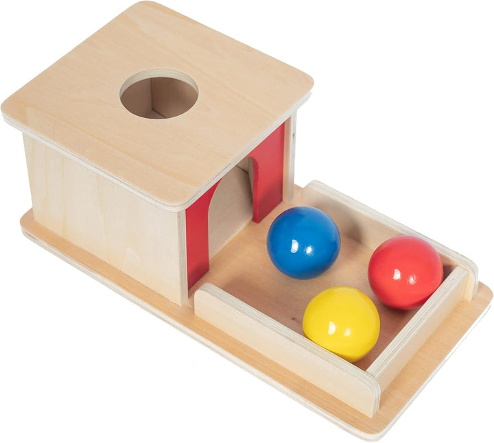 Adena Montessori Full Size Object Permanence Box mit Tray 3 Farbe Bälle Montessori Spielzeug von 6-1