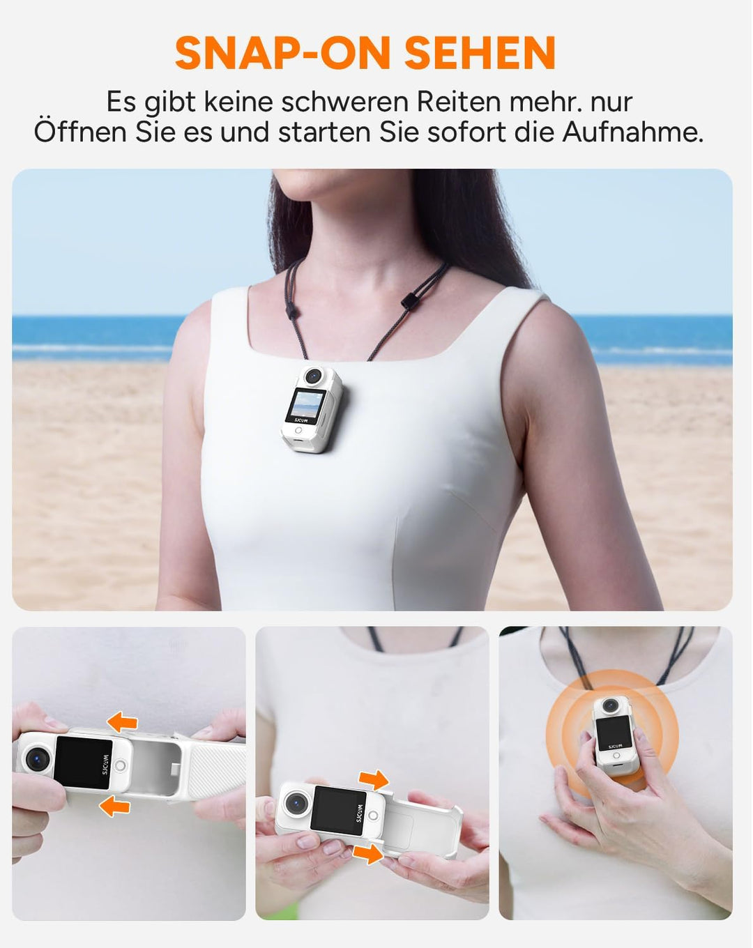 SJCAM C400 Vlogging Camera 4K Videokamera,256GB,7 Stunden Akku und 6 Achsen Bildstabilisierung,Vlog
