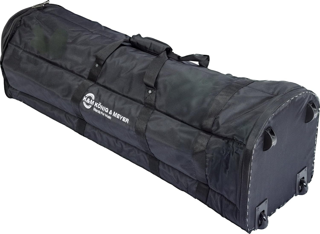 K&M 21427 Tragetasche Select Schwarz - Profi-Tasche für 6 Mikrofonstative mit Rollen - reissfest und