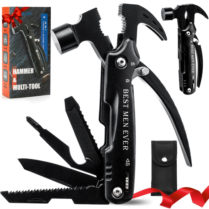 BIBURY Multitool Hammer für Manner, 12 in 1 Tools Ideengeschenk für Männer Papa Ehemann, Outdoor Cam