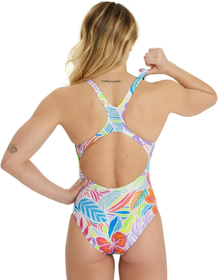 Arena Damen Swim Pro Badeanzug (1er Pack) 34 White Multi, 34 White Multi