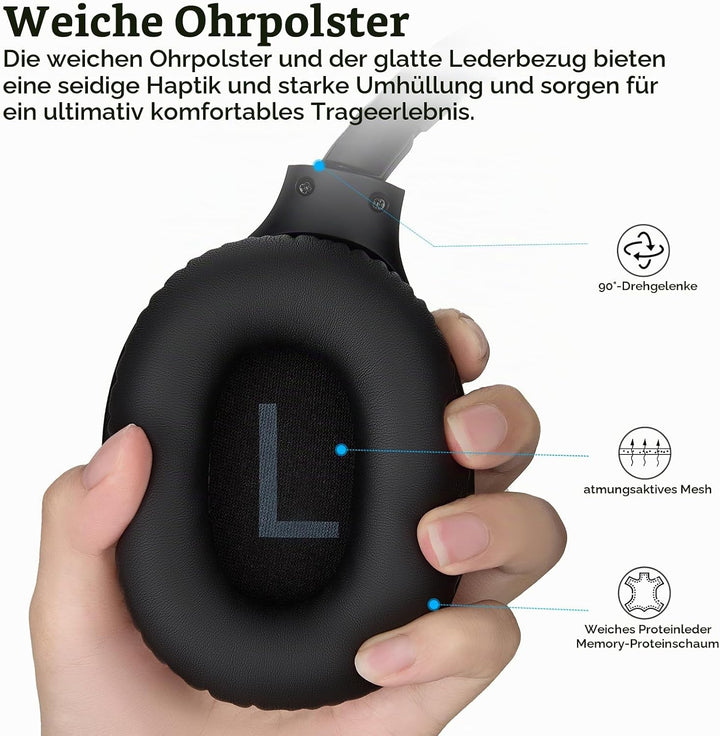 TOZO HA1 Over Ear Kopfhörer, Kopfhörer Kabellos Bluetooth 5.4, ENC Noise Cancelling Kopfhörer mit 70