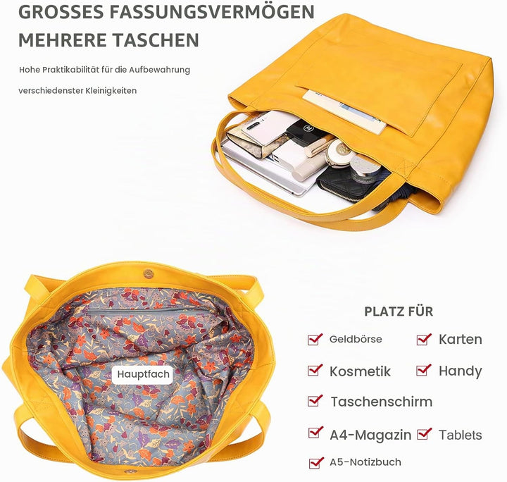 NICOLE &amp; DORIS Handtasche Damen Gross Shopper Tasche Casual Schultertasche Weiche Leder Tragetasche