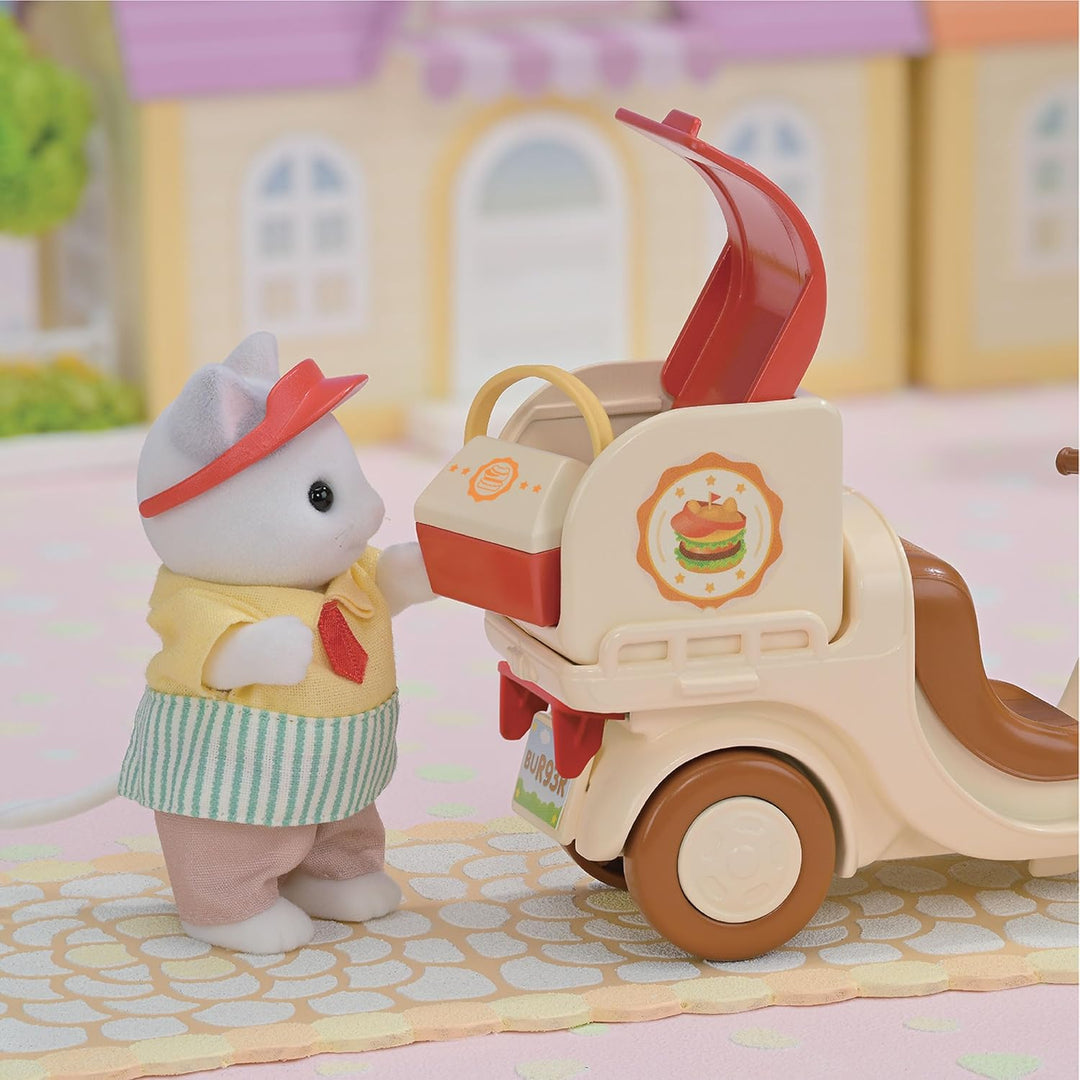 Sylvanian Families - 5757 Mobiler Hamburger Imbiss mit Figur, detailreiches Spielset mit Tierfigur M