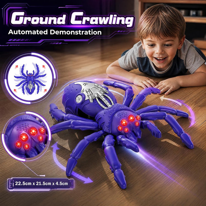 Ferngesteuerte Spinne Spielzeug, RC Spinne Fernbedienung Wandkletterspinne Auto, 360° Rotation Stunt