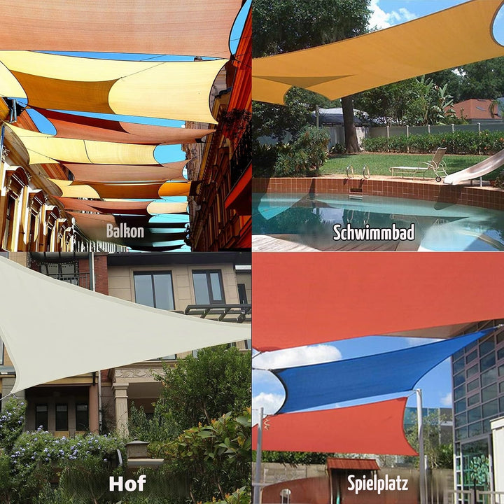 HAIKUS Sonnensegel Dreieckig 3x3x3m Premium HDPE UV Schutz Sonnenschutz Atmungsaktiv Wetterbeständig