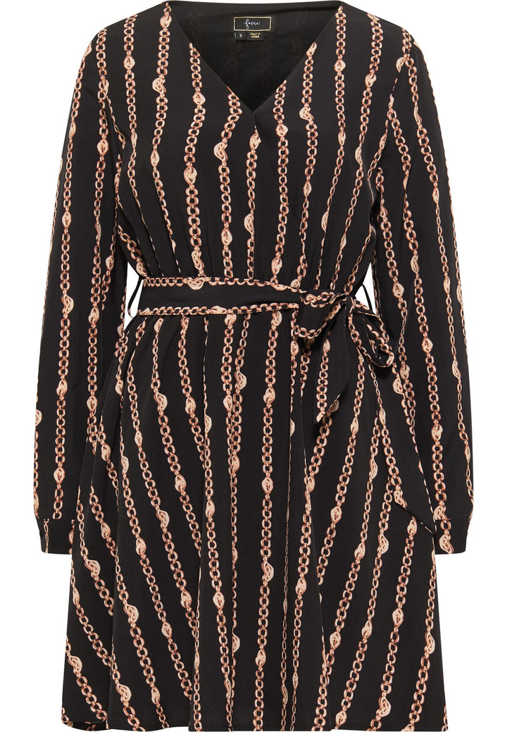 faina Damen Midikleid S Schwarz, S Schwarz