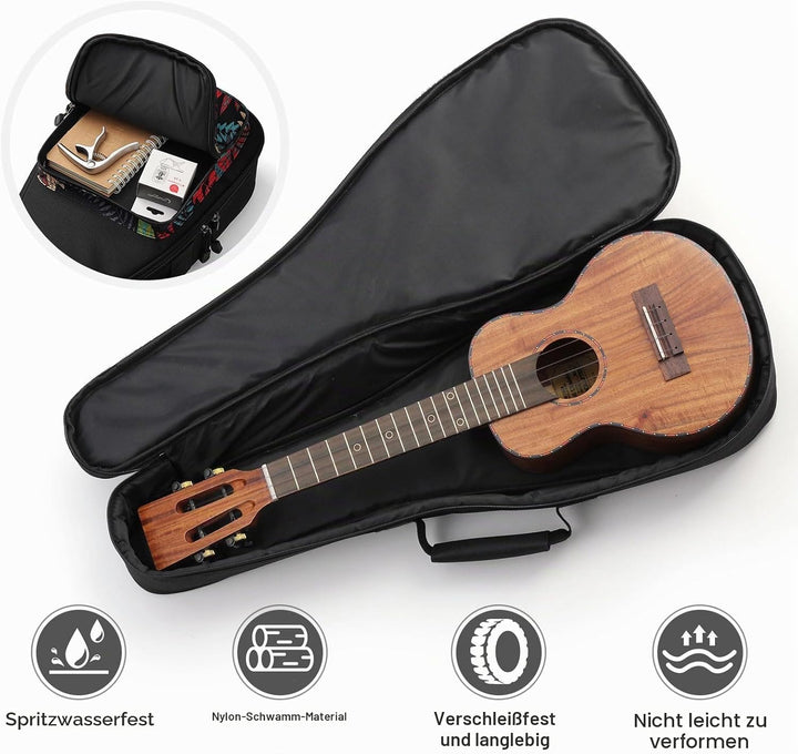 SHANNA Bunte Ukulele Tasche 23/24 Zoll Gigitasche Gigbag, Ukulelenhülle mit Verstellbarem Schultergu
