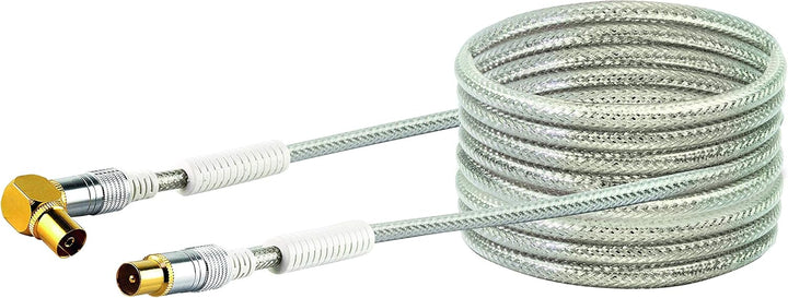 Schwaiger Premium Antennen Anschlusskabel 110 dB mit Ferritkern, 15,0m, transparent, IEC Stecker > 9