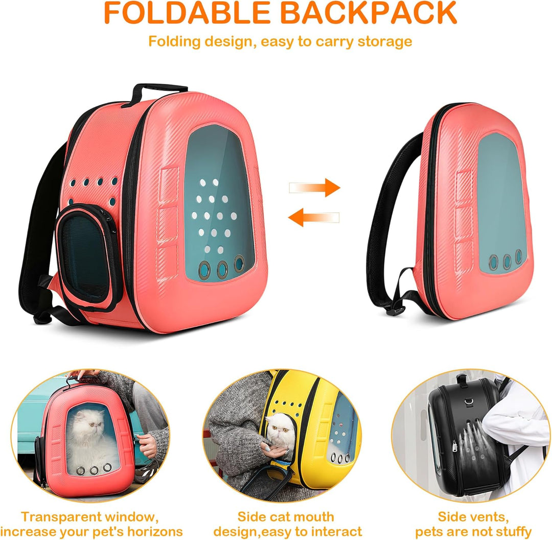 ALLSOPETS Katzenträger-Rucksack Bubble Hunderucksackträger Faltbares Haustier Rucksack für Katzen We