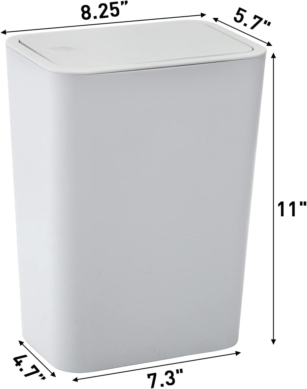 Fasmov Bekith Mülleimer 2 Pack 7,5 Liter / 2 Gallonen Kunststoff Müllbehälter Mülleimer mit Druckver