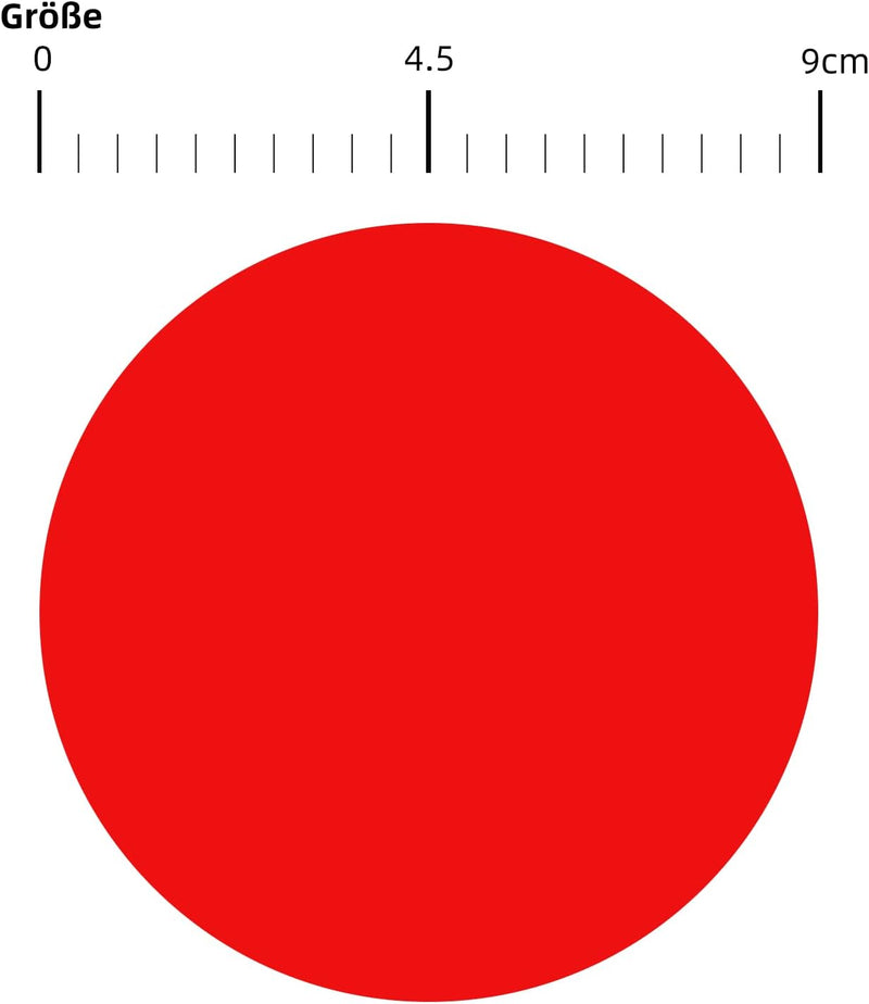 200 Stück Runde Aufkleber Gross 90mm Selbstklebend Klebepunkte Etiketten Farbkodierung kreise Sticke