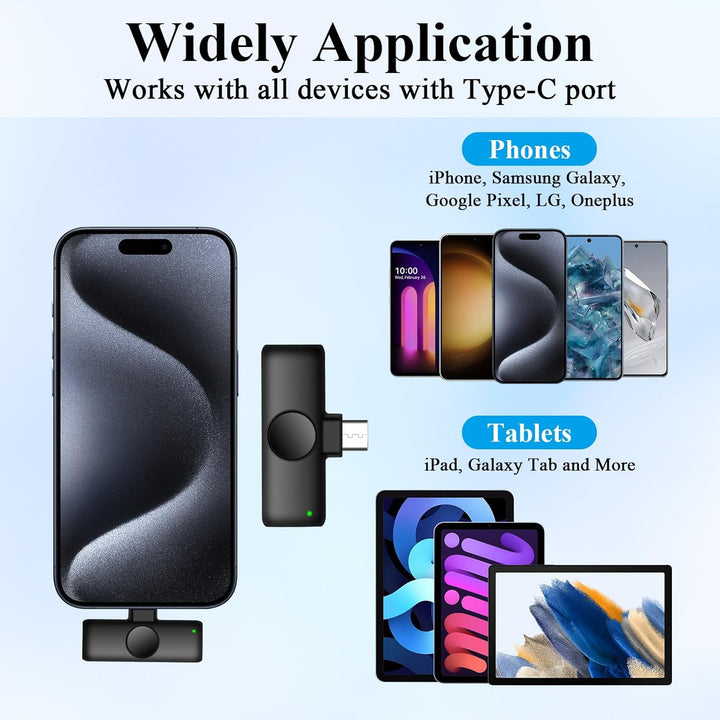 Kabelloses Lavalier Mikrofon für iPhone/iPad/Android, Plug-Play Professionelles Lavalier Wireless Mi