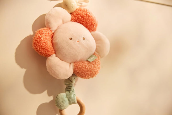 Jollein Spieluhr Baby – Pretty Picnic – Flower – Baby Spieluhr mit Musik – Weiche Spieluhr aus Boucl