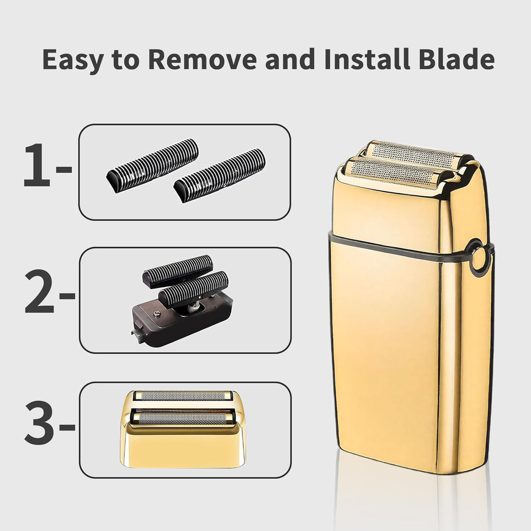 Ersatz-Rasierklinge kompatibel mit BaByl**sPRO Double FXFS2 - Metallfolie (Gold, 3er Pack), Gold, 3e