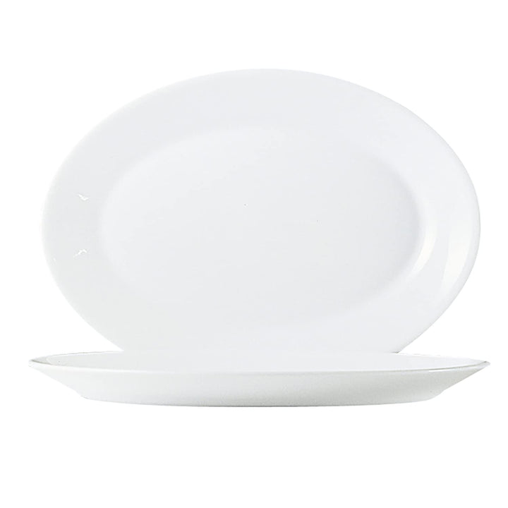 Arcoroc Hotelerie Blanc Uni Teller, Flach, Oval, 6, Plate oval 29x21,5cm