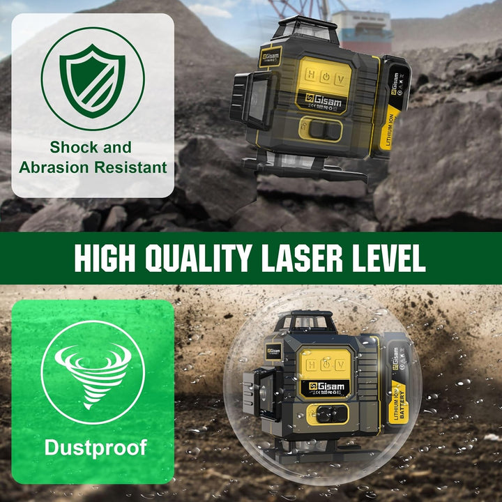 4D-Laser-Nivelliergerät mit 16 Linienkreuzlasern, 360°-Selbstnivellierungsplattform, Magnethalterung